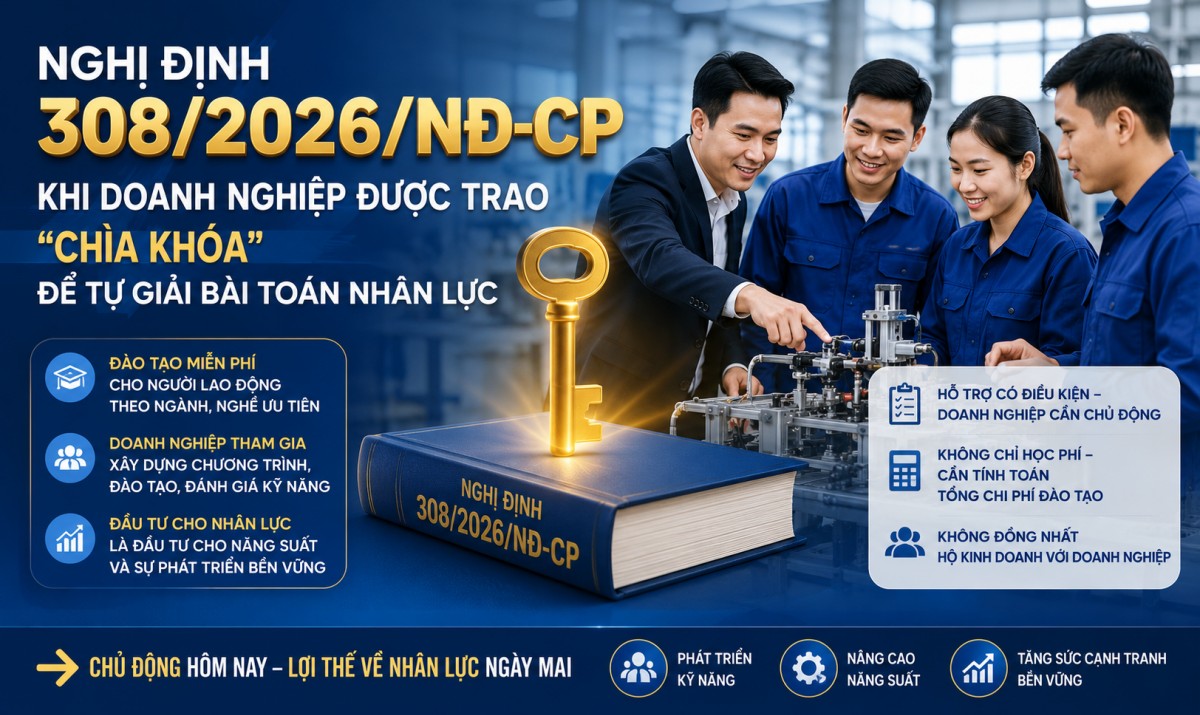 Nghị định 308/2026/NĐ-CP: Được Nhà nước hỗ trợ đào tạo, nhưng doanh nghiệp không thể ngồi chờ