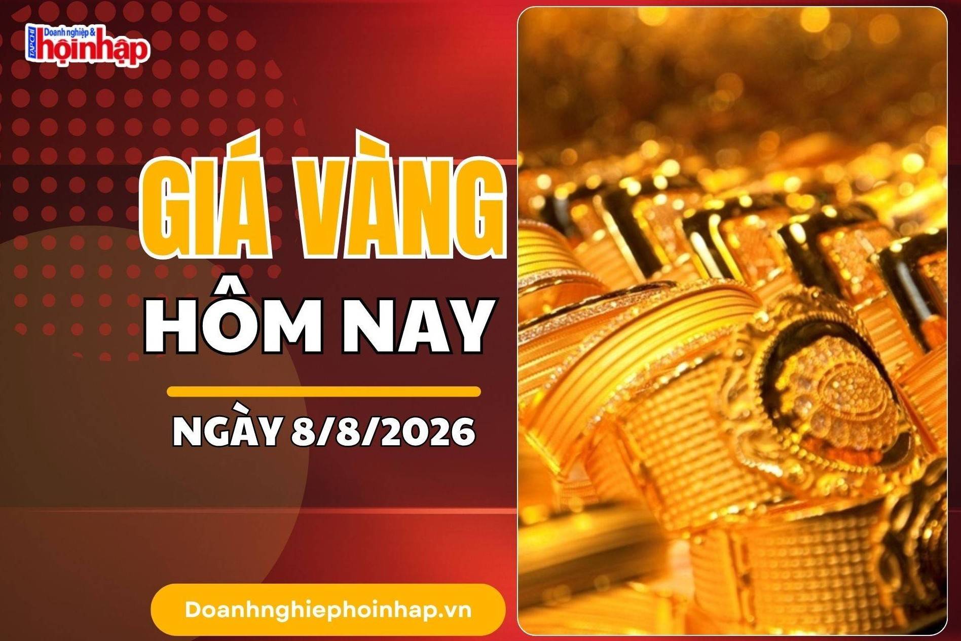 Giá vàng hôm nay 8/8: Tiếp đà tăng mạnh