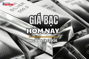 Giá bạc hôm nay 8/8/2026: Bật tăng mạnh trở lại
