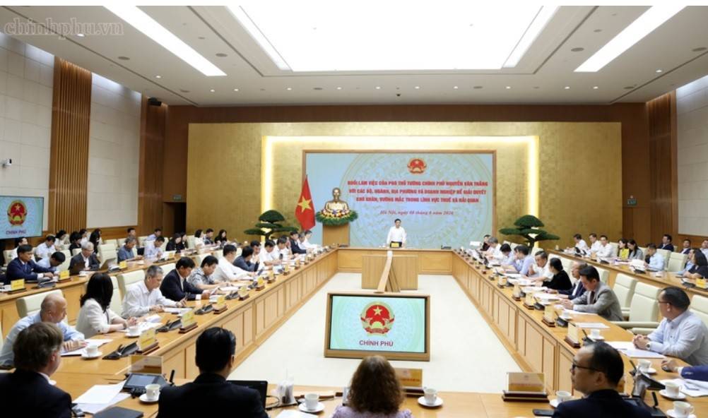 Phó Thủ tướng Nguyễn Văn Thắng đã có buổi làm việc với các bộ, ngành, địa phương và doanh nghiệp để giải quyết khó khăn, vướng mắc trong lĩnh vực thuế và hải quan.