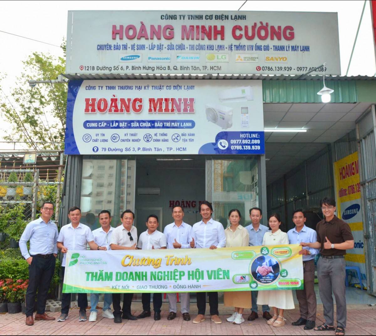 đoàn đã lần lượt đến thăm và làm việcCông ty TNHH TM KT Cơ Điện Lạnh Hoàng Minh