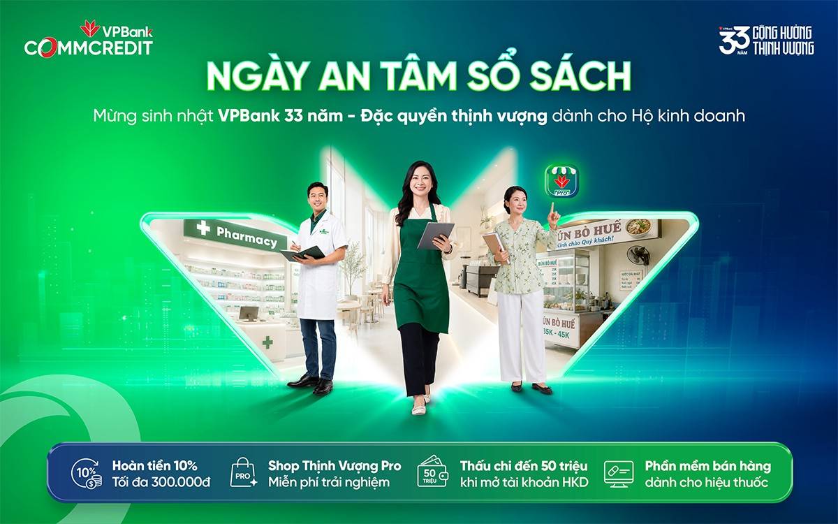 Sinh nhật VPBank 33 năm: Ngày An tâm sổ sách thêm đặc quyền cho hộ kinh doanh