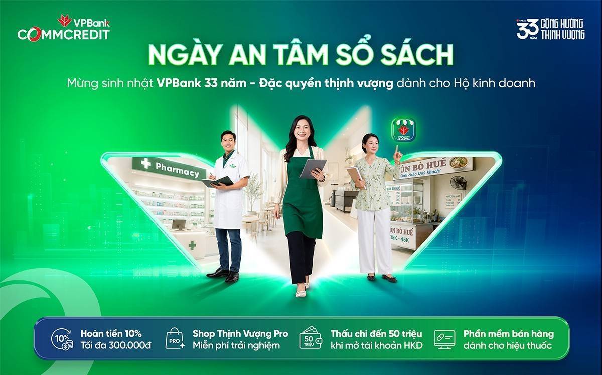 Sinh nhật VPBank 33 năm: Ngày An tâm sổ sách thêm đặc quyền cho hộ kinh doanh