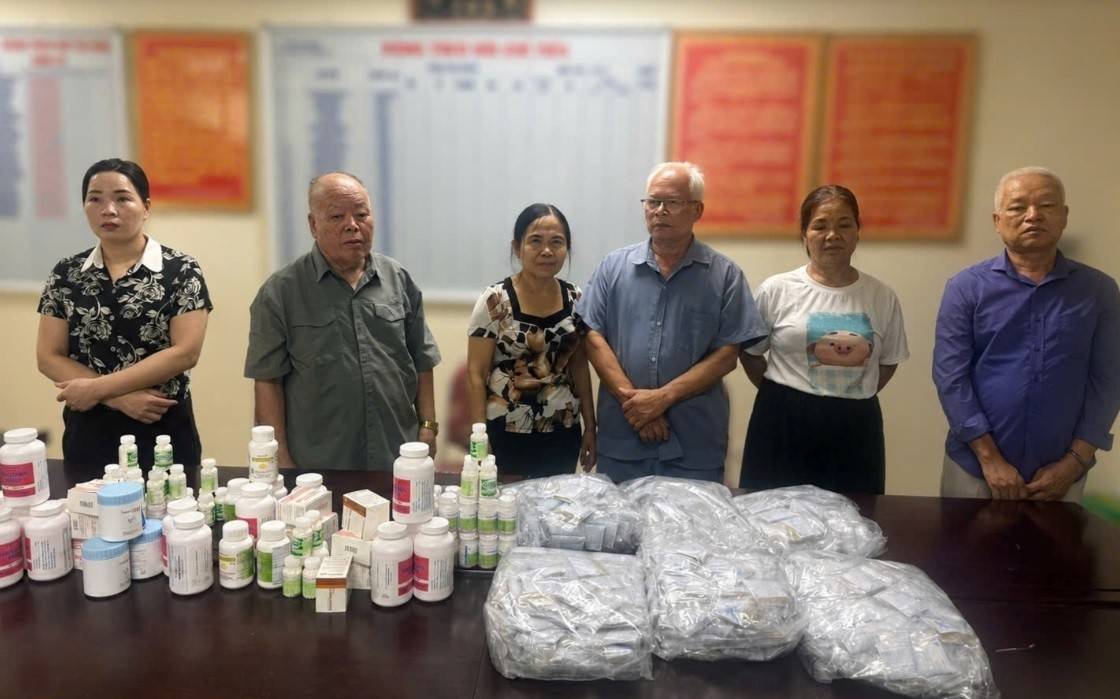Các đối tượng liên quan đến sản xuất, buôn bán hàng giả là thuốc chữa bệnh. Ảnh: VPTTBCĐQG