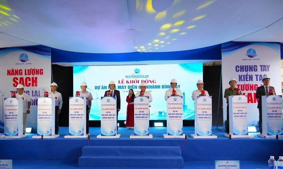 Cà Mau: Khởi động Nhà máy điện gió Khánh Bình Tây công suất 50 MW