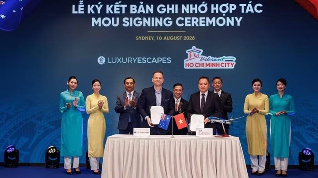 Lễ trao Biên bản ghi nhớ hợp tác giữa Sở Du lịch Thành phố Hồ Chí Minh và các đối tác Australia (Ảnh: Sở Du lịch).