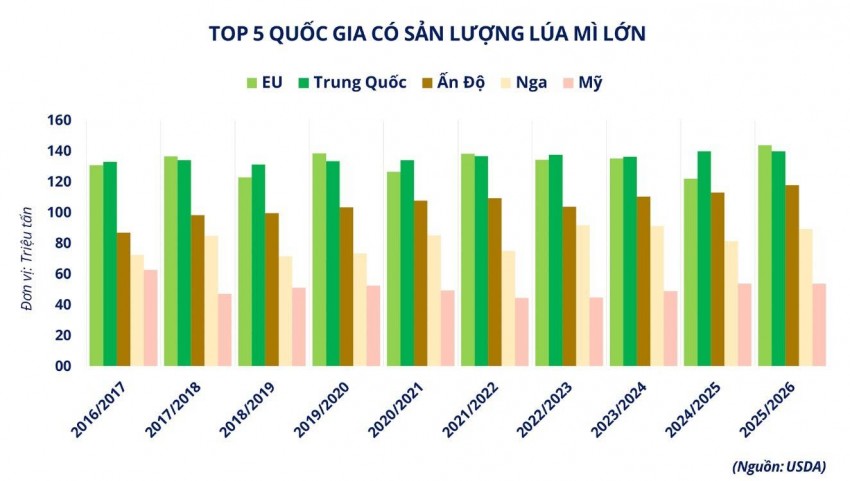 Giá lúa mì giảm sâu trước 