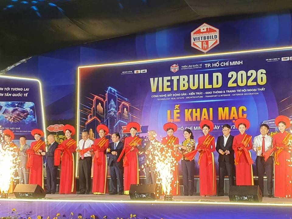 Khai mạc Vietbuild TP.HCM 2026 (lần 2) nhiều sản phẩm, công nghệ và giải pháp mới cho ngành xây dựng, đô thị và bất động sản.