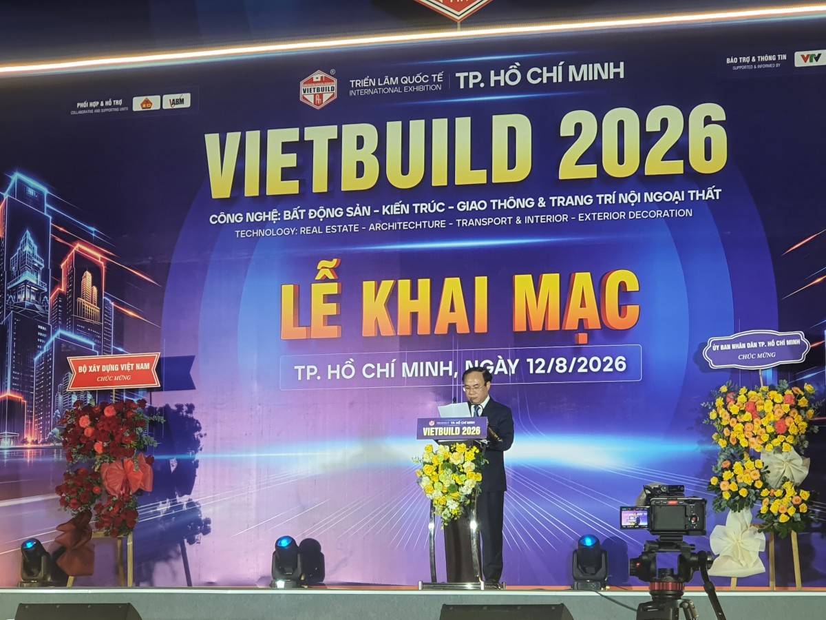 Khai mạc Vietbuild TP.HCM 2026: Nhiều sản phẩm, công nghệ và giải pháp mới cho ngành xây dựng, đô thị và bất động sản