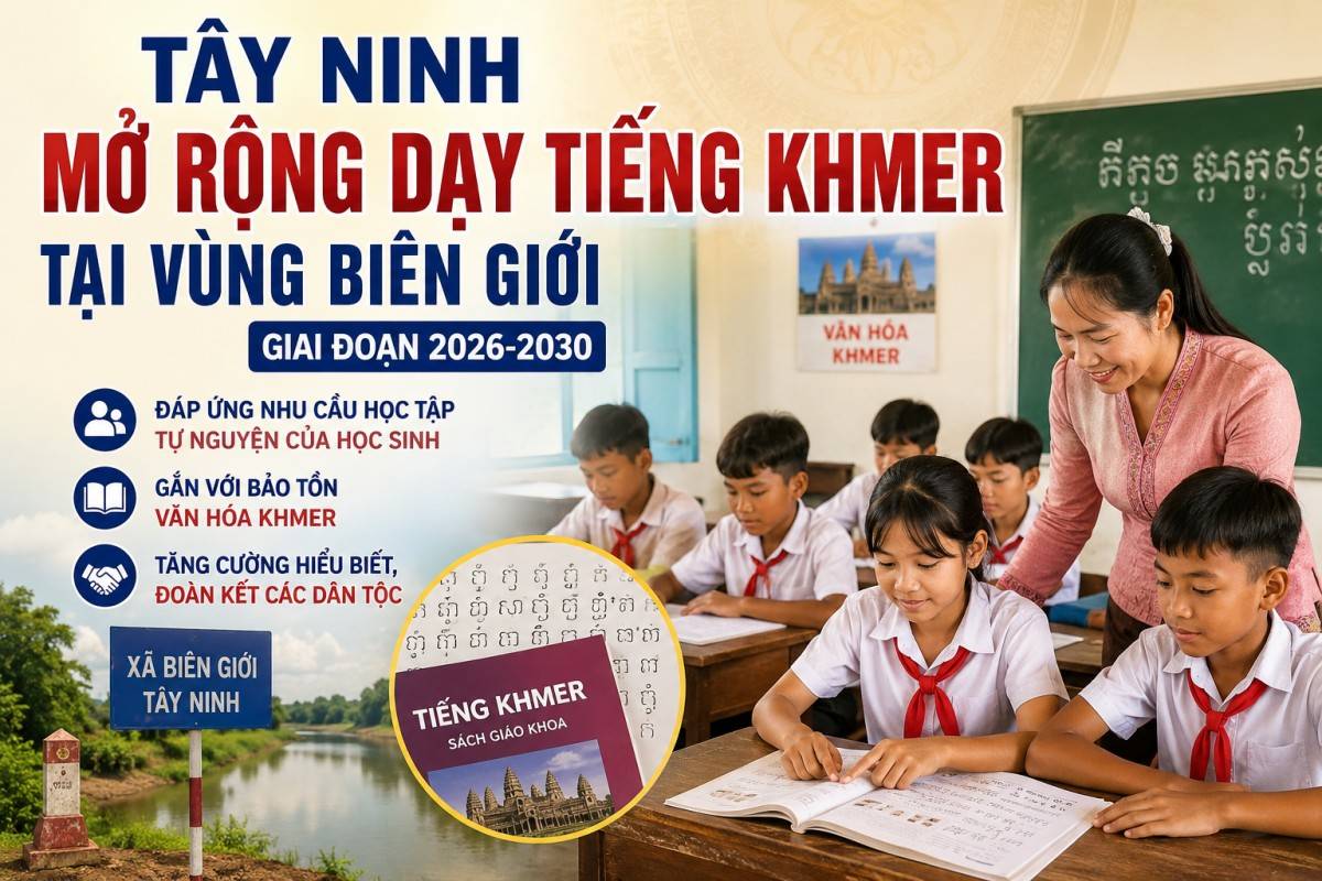 Dạy tiếng Khmer cho học sinh vùng biên giới Tây Ninh