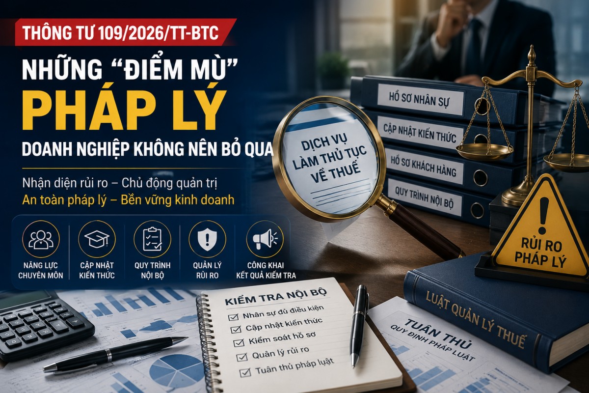 Thông tư 109/2026/TT-BTC và những “điểm mù” pháp lý doanh nghiệp dịch vụ thuế không nên bỏ qua