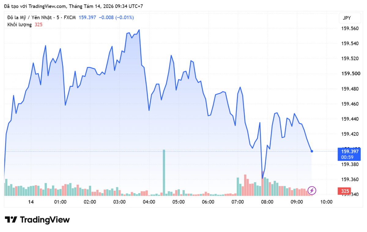 Tỷ giá Yên Nhật hôm nay 13/8/2026: Yên Nhật rớt ngưỡng 160 JPY/USD
