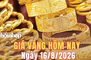 Giá vàng hôm nay 16/8/2026: Vàng miếng SJC tăng mạnh, thế giới hướng tới tuần tăng tiếp