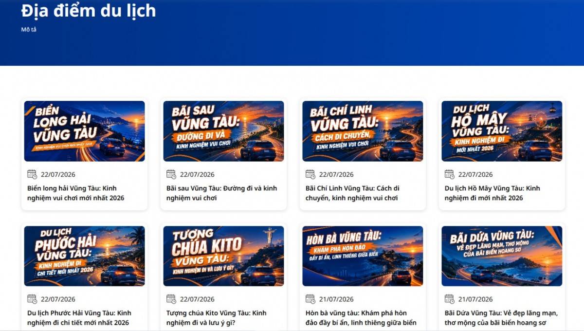 Du lịch Vũng Tàu tự túc, dịch vụ thuê ô tô hút khách