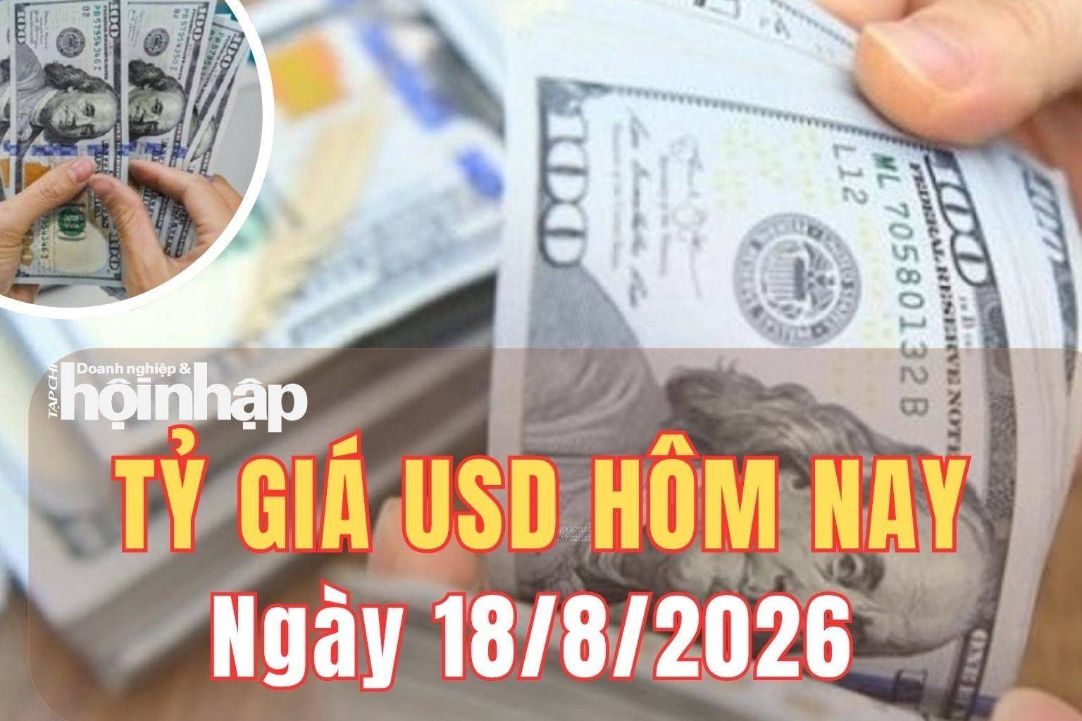 Tỷ giá USD hôm nay 18/8/2026: Đồng USD giảm nhẹ