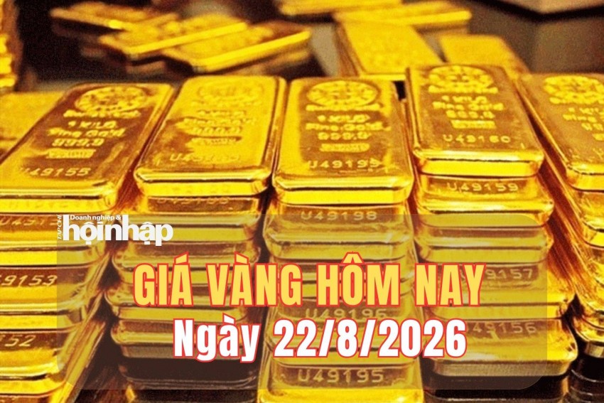 Giá vàng hôm nay 22/8/2026: Tiếp tục tăng thêm 1 triệu đồng/lượng