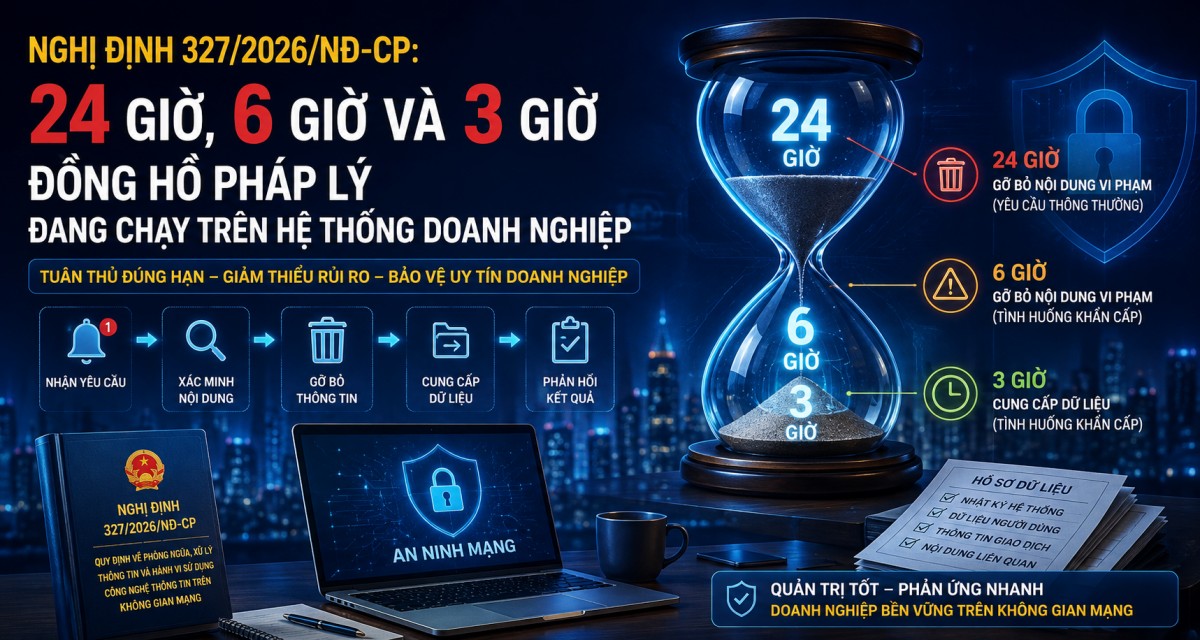 Nghị định 327/2026/NĐ-CP: Đặt “đồng hồ 24/6/3” trước doanh nghiệp khi xử lý thông tin và cung cấp dữ liệu