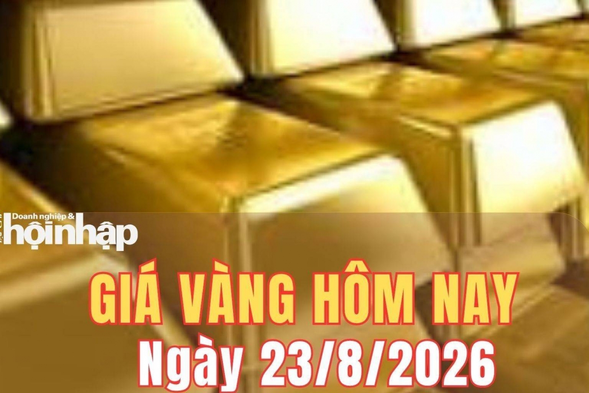 Giá vàng SJC và vàng nhẫn ngày 23/8/2026 tiếp đà tăng mạnh