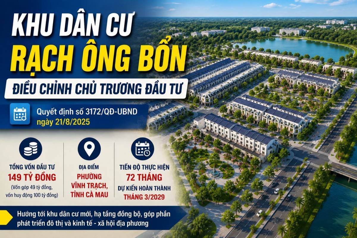 Khu dân cư Rạch Ông Bổn tại phường Vĩnh Trạch, tỉnh Cà Mau