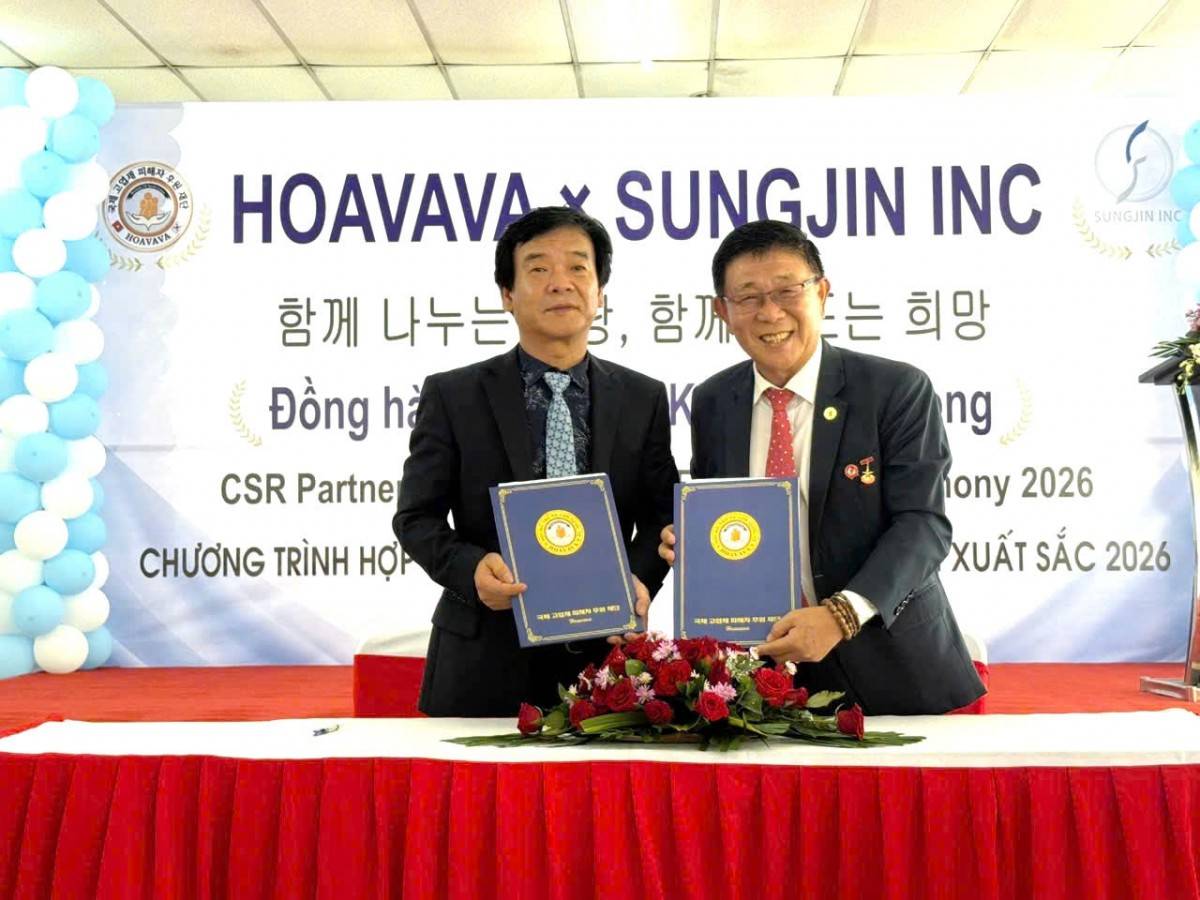 Sungjin I&C Vina ký kết hợp tác với Quỹ HOAVAVA