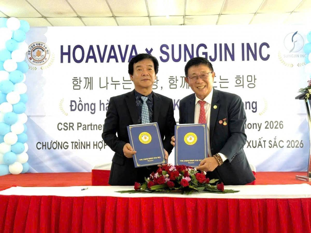 Sungjin I&C Vina ký kết hợp tác với Quỹ HOAVAVA, lan tỏa trách nhiệm xã hội