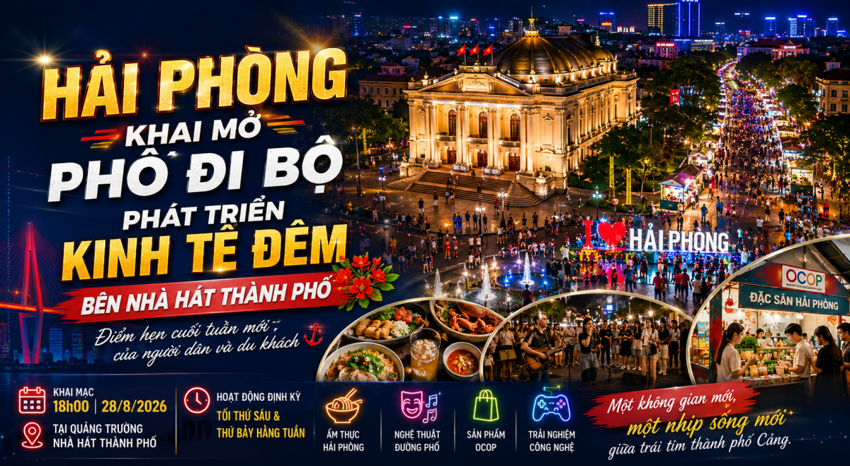 Hải Phòng sắp có phố đi bộ, kinh tế đêm bên Nhà hát thành phố