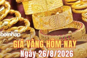 Giá vàng hôm nay 26/8/2026: Vàng SJC áp sát mốc 151 triệu đồng/lượng, thế giới đảo chiều giảm