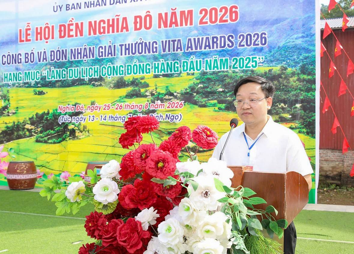 Phát biểu khai mạc, Phó Chủ tịch UBND xã Nghĩa Đô - Trưởng Ban tổ chức Trần Quốc Toản