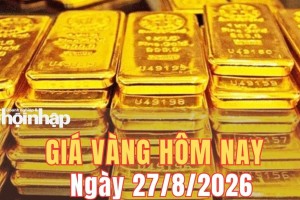 Giá vàng hôm nay 27/8/2026: Vàng trong nước quay đầu giảm, thị trường chịu áp lực từ đồng USD