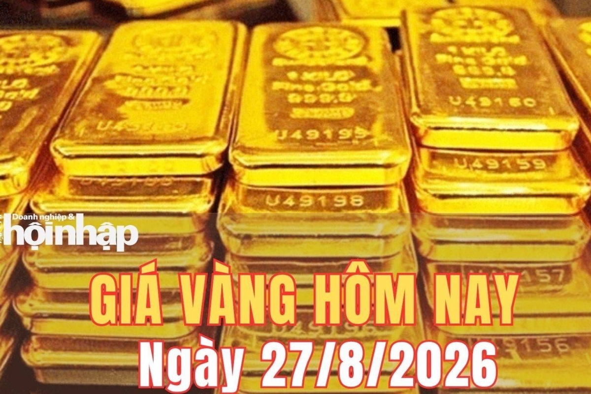 Giá vàng trong nước giảm ngày 27/8/2026, chịu áp lực từ đồng USD