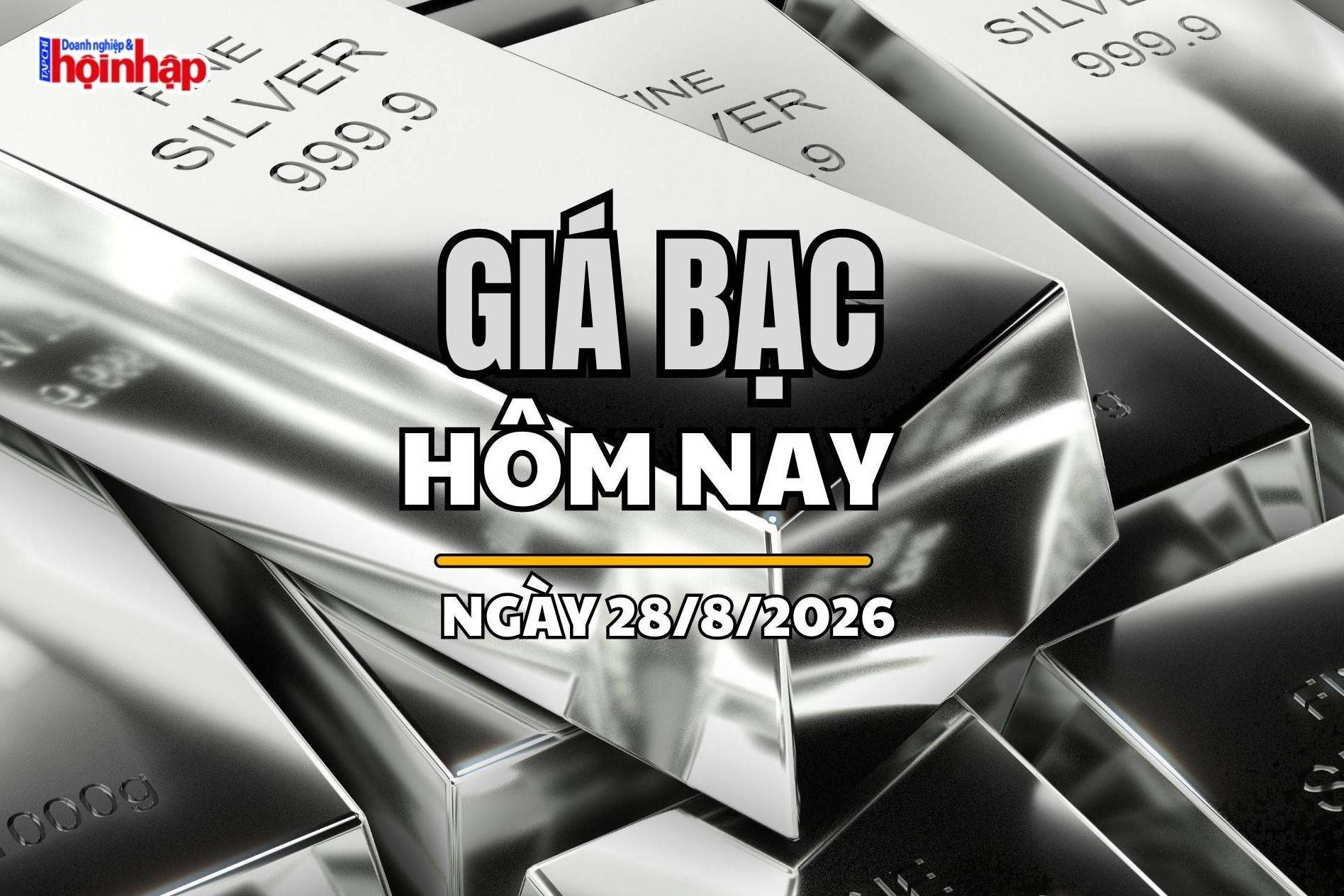 Giá bạc hôm nay 28/8/2026: Trong nước neo cao, thế giới giảm