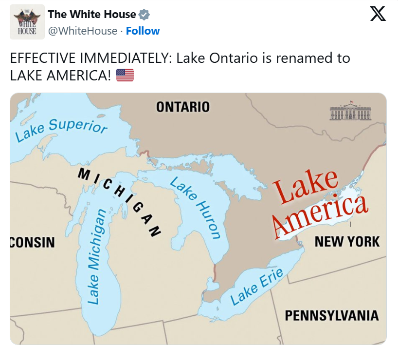Ông Trump muốn đổi tên Hồ Ontario thành “Hồ Mỹ”, Canada phản ứng gay gắt