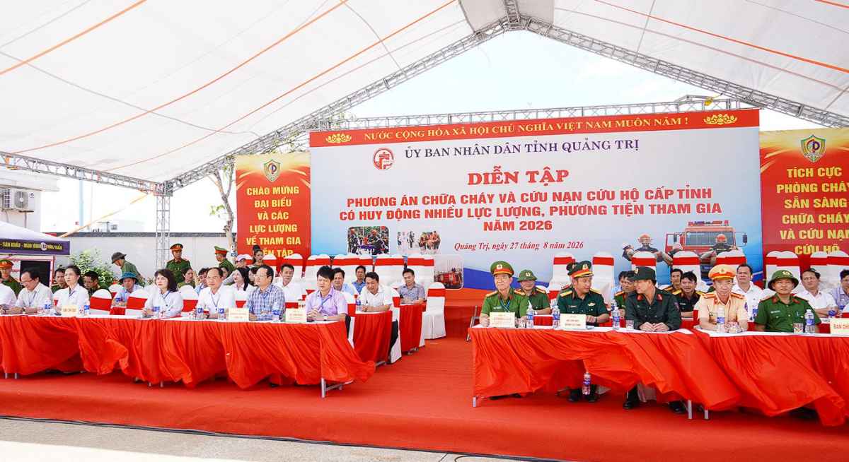 Quảng Trị: Nâng cao năng lực phối hợp xử lý tình huống cháy lớn, cứu nạn, cứu hộ
