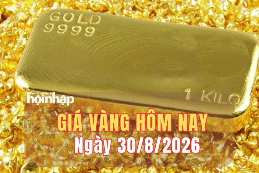 Giá vàng hôm nay 30/8/2026: Vàng miếng SJC, vàng nhẫn đồng loạt giảm mạnh