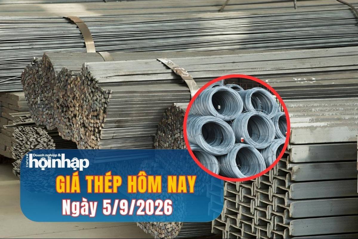 Giá thép hôm nay 5/9/2026: Tăng đồng loạt khi cước vận tải biển lập đỉnh 5 năm