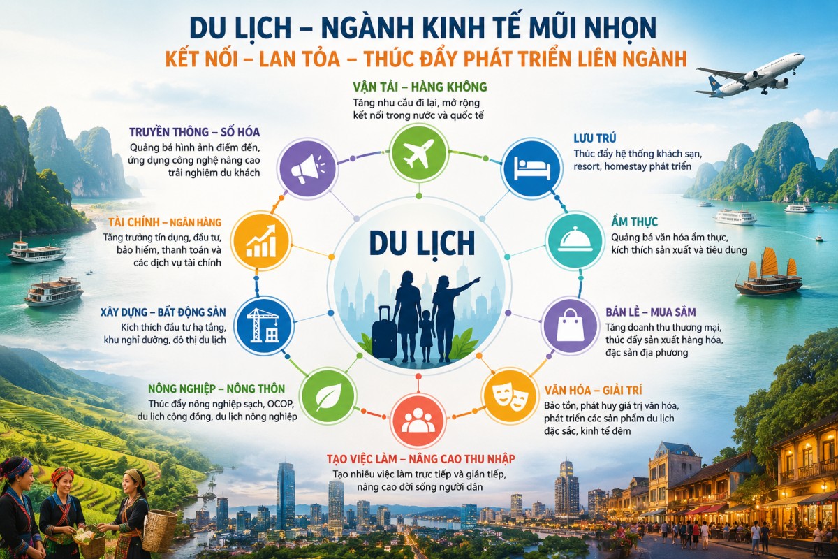 Du lịch, từ ngành kinh tế mũi nhọn đến động lực tăng trưởng liên ngành