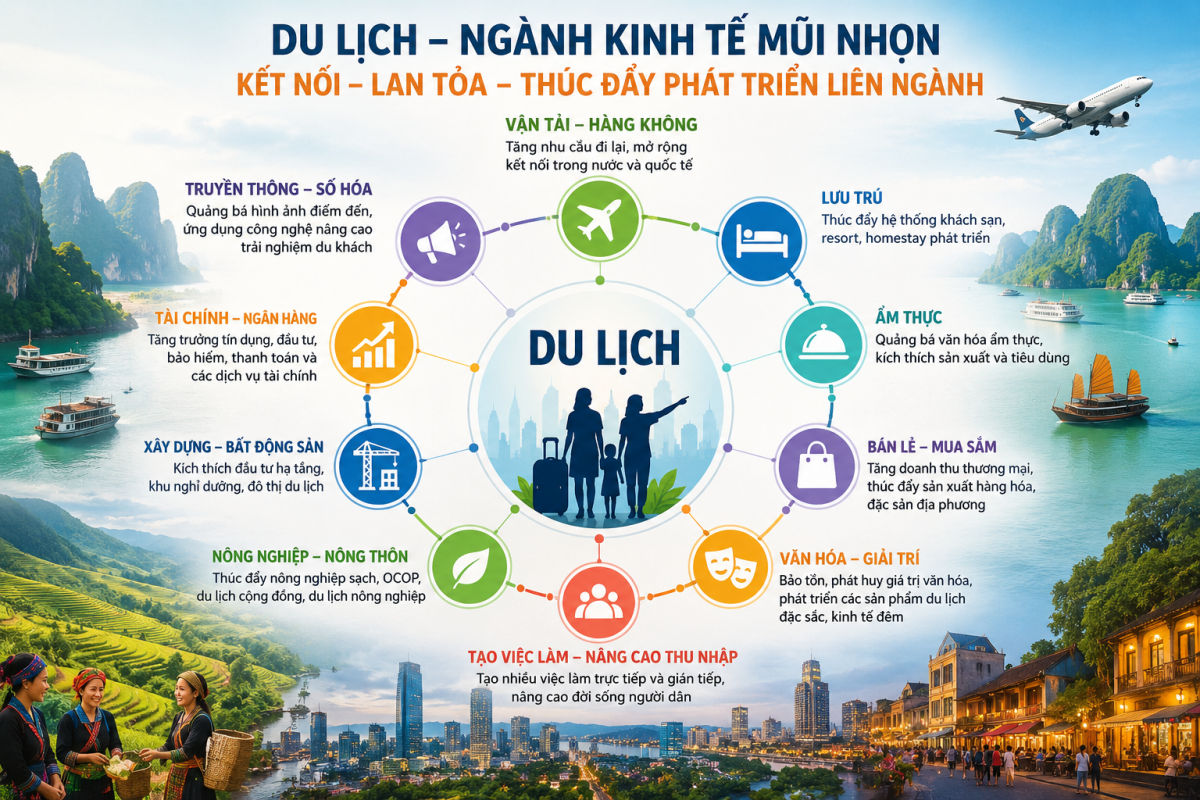 Du lịch, từ ngành kinh tế mũi nhọn đến động lực tăng trưởng liên ngành