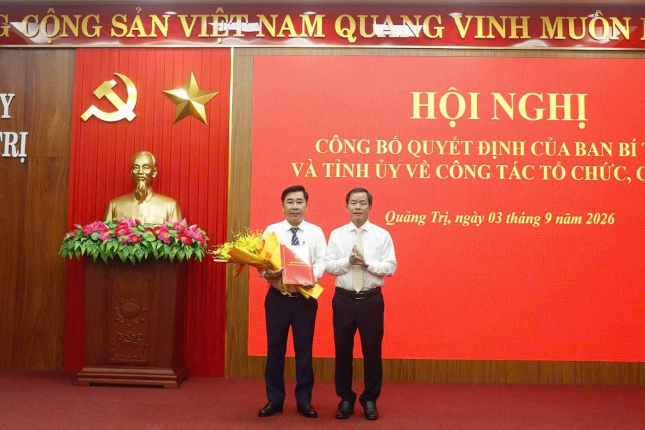 Quảng Trị công bố các quyết định của Ban Bí thư và Tỉnh ủy về công tác cán bộ
