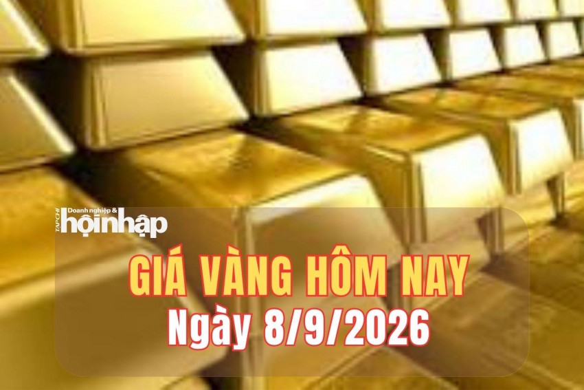 Giá vàng hôm nay 8/9/2026: Vàng miếng SJC, vàng nhẫn đồng loạt giảm