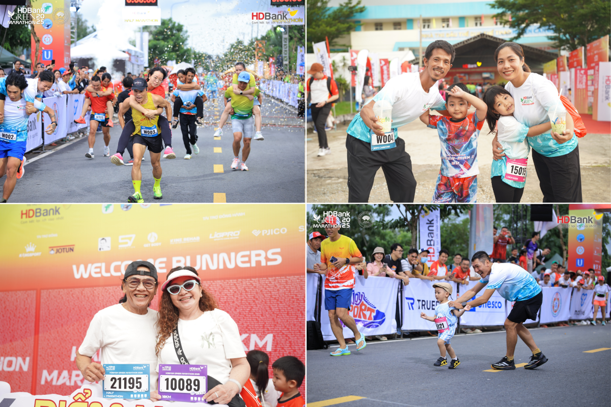 HDBank Green Marathon trở thành không gian để các gia đình cùng vận động, trải nghiệm và gắn kết.