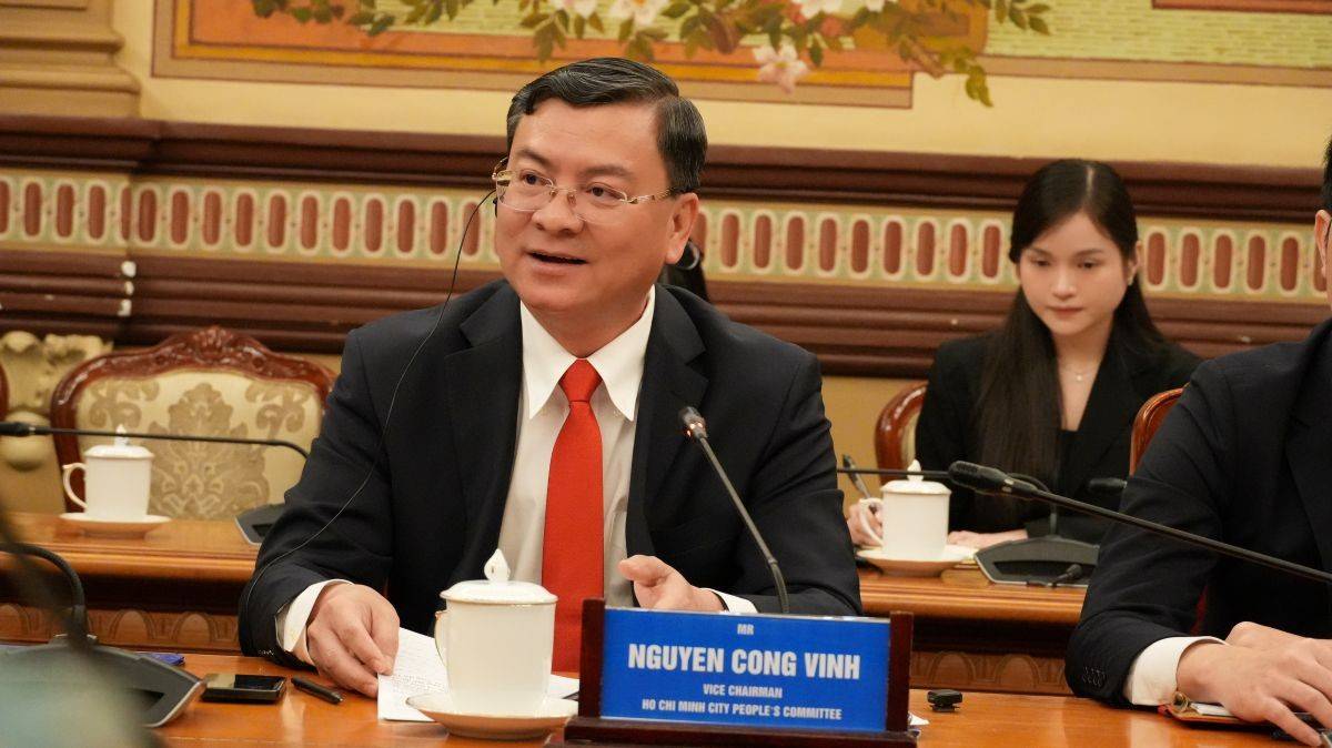 Phó Chủ tịch UBND TP.Hồ Chí Minh Nguyễn Công Vinh phát biểu tại buổi tiếp