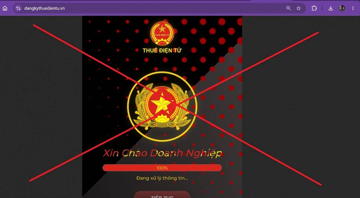 Một website có giao diện giống Cơ quan Thuế chưa có nghĩa đó là cổng thông tin chính thức.