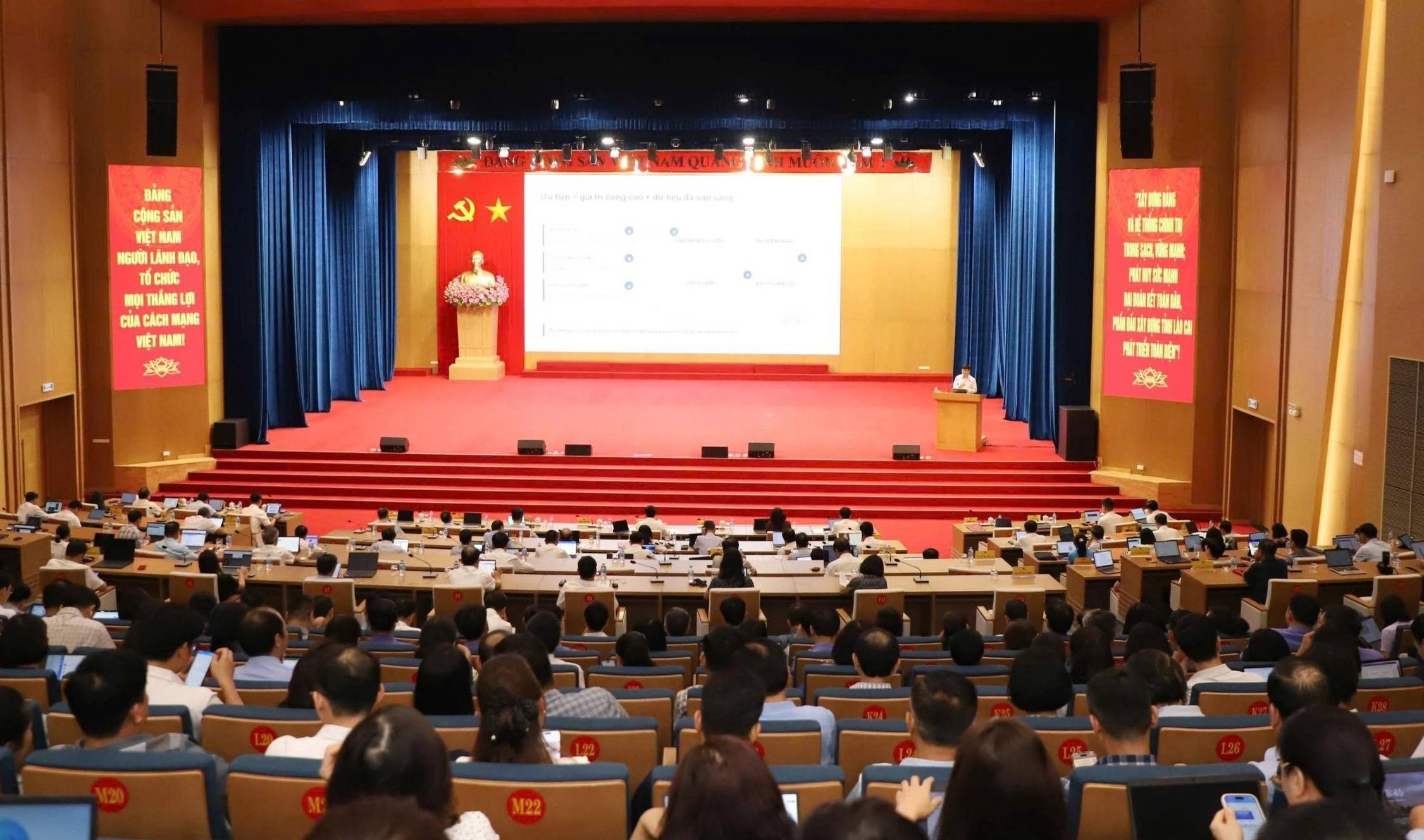 Hội nghị tập huấn về trí tuệ nhân tạo (AI) cho đội ngũ cán bộ quản lý, lãnh đạo tỉnh năm 2026 tại Trung tâm Hội nghị tỉnh.