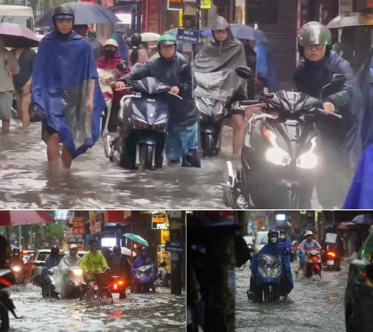 Hà Nội mưa lớn nhất 3 ngày, hàng chục điểm ngập khắp thành phố