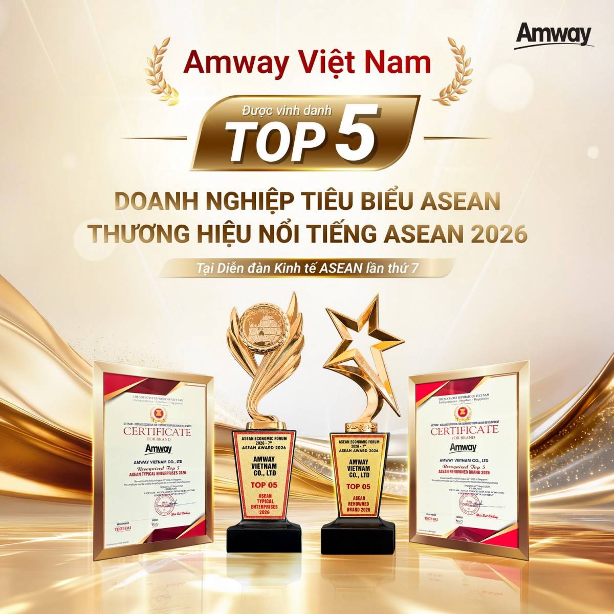 Amway Việt Nam , Diễn đàn Kinh tế ASEAN lần thứ , Top 5 Doanh nghiệp tiêu biểu ASEAN, Top 5 Thương hiệu/ sản phẩm nổi tiếng ASEAN  1