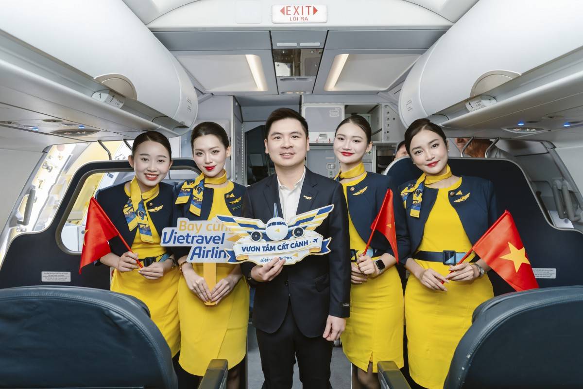 Chủ tịch HĐQT Vietravel Airlines Đỗ Vinh Quang tại sự kiện đón tàu bay Airbus A321