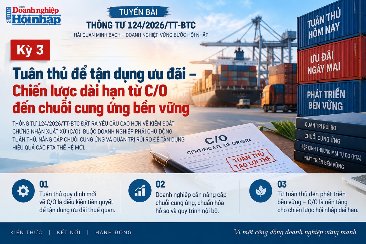 Thông tư 124/2026/TT-BTC: C/O, ưu đãi thuế và quản trị chuỗi cung ứng doanh nghiệp