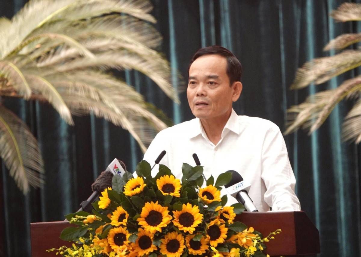 Bí thư Thành ủy TPHCM Trần Lưu Quang phát biểu khai mạc hội nghị