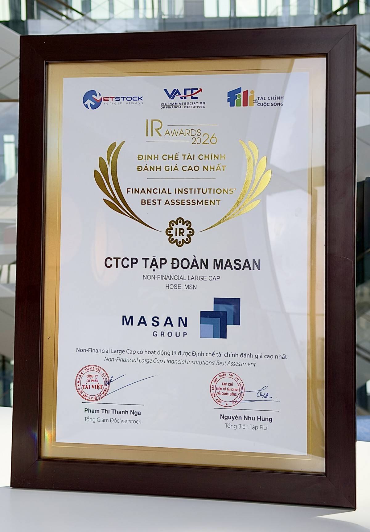 IR Awards 2026 và câu chuyện “nói đi đôi với làm” tại Masan