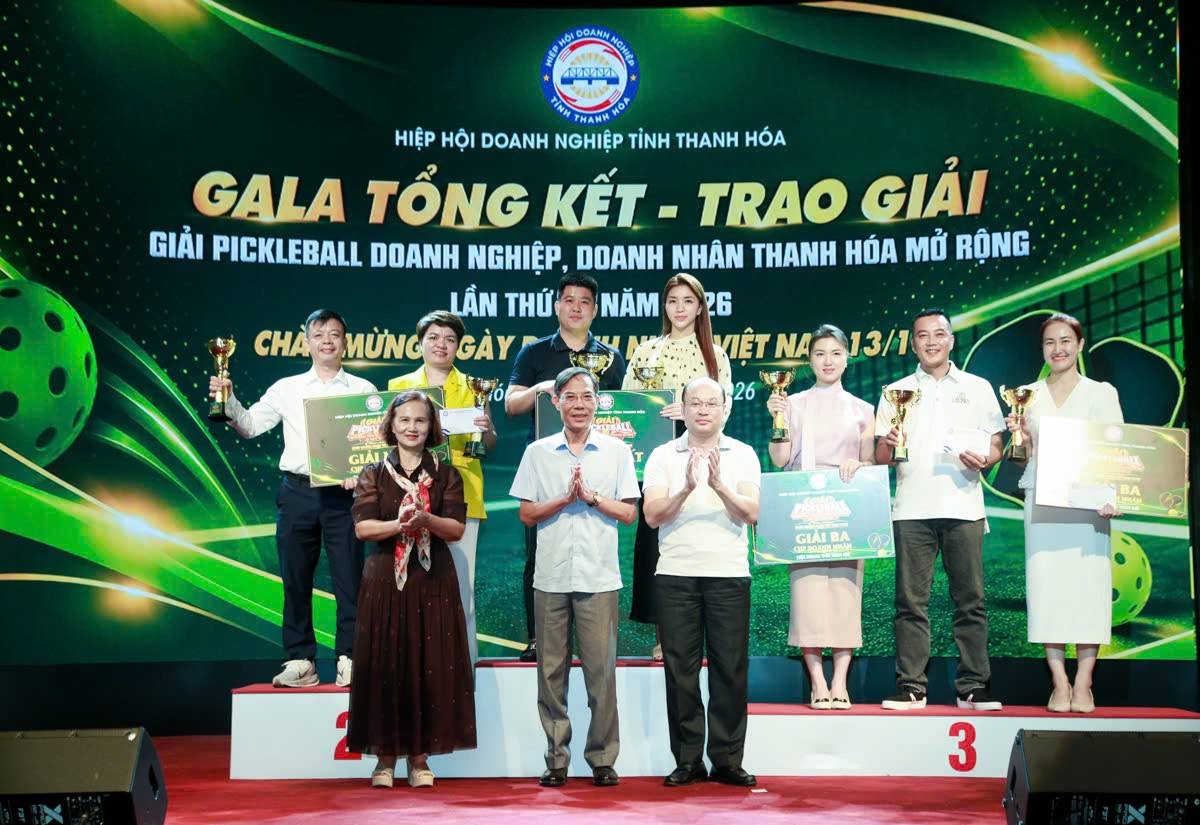 Gala Tổng kết và trao Giải Pickleball doanh nghiệp, doanh nhân Thanh Hóa mở rộng lần thứ II